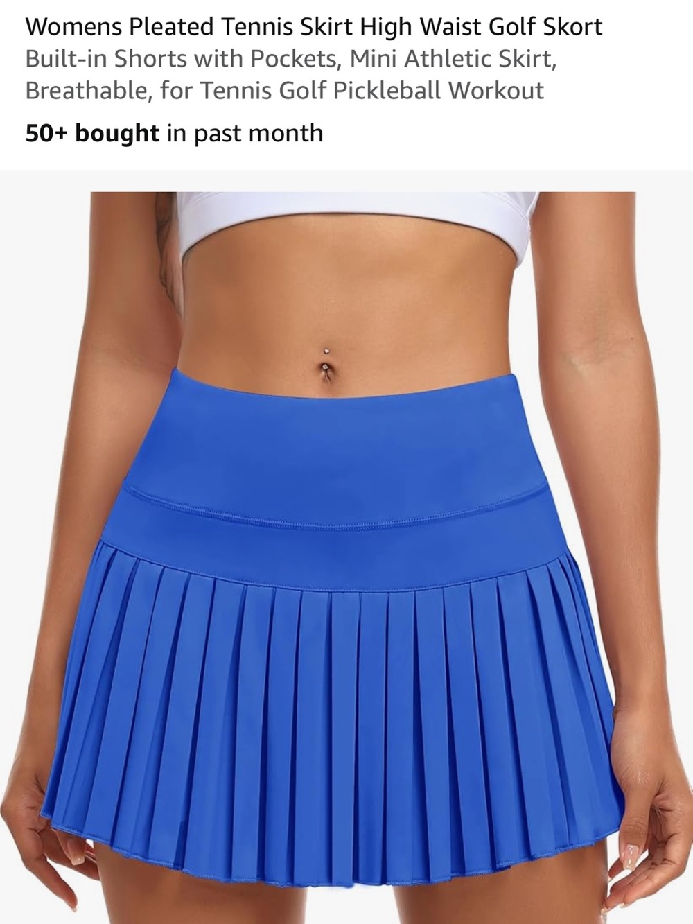 Women’s Blue Pleated Athletic Skirt